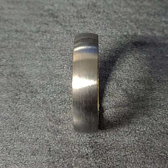 Mens Titanium Gold and Silver Wedding Band Ring - Titanium Wedding Ring For Him - Picture 6 of 7